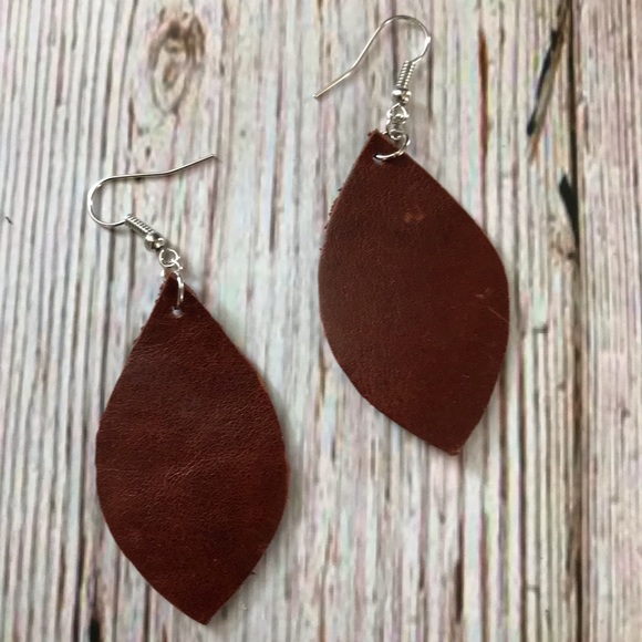 Genuine Leather Earrings - Picture 1 of 2